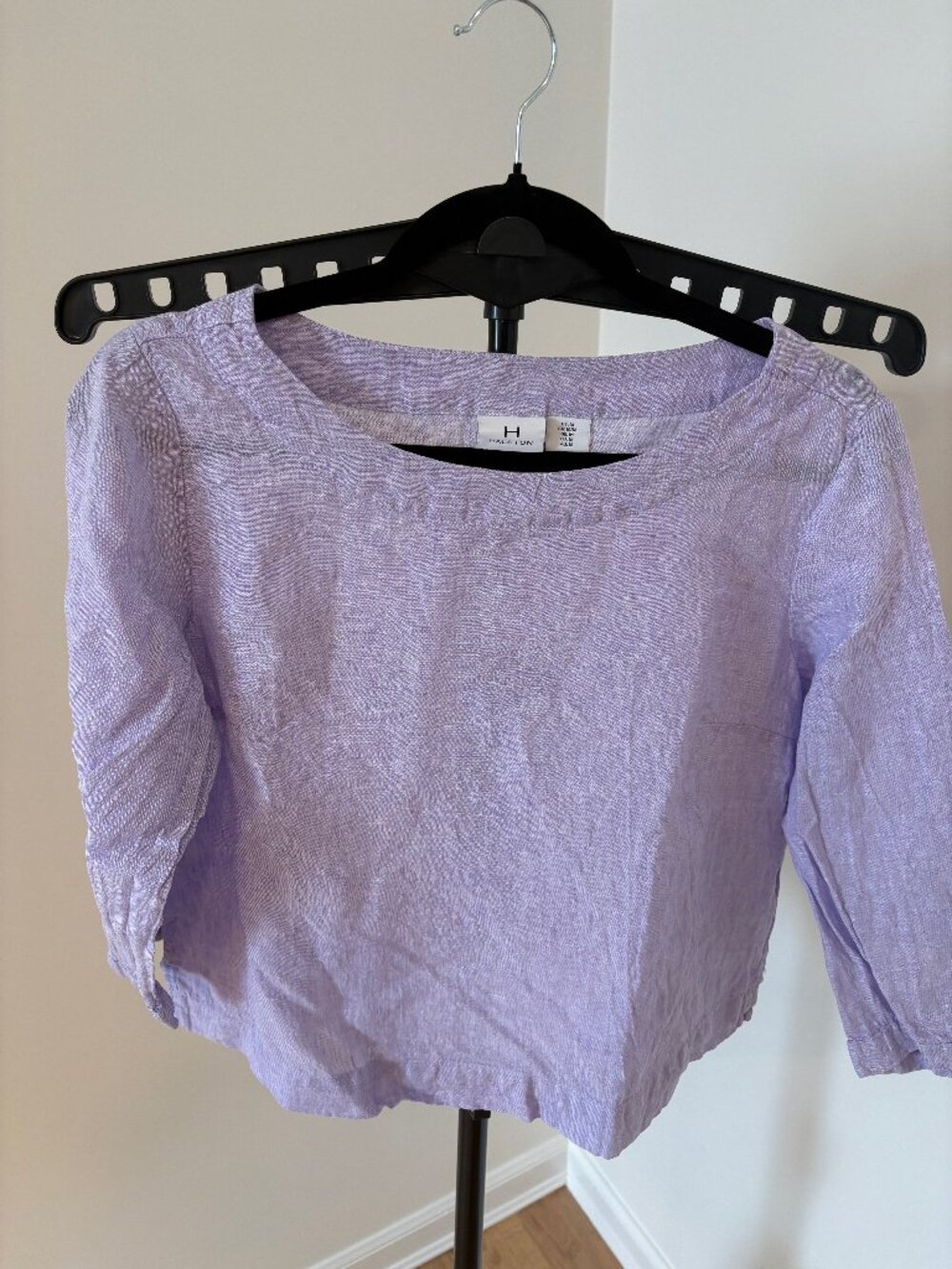 ✨ H by Halston Lavender Textured Linen Blouse  - Size M